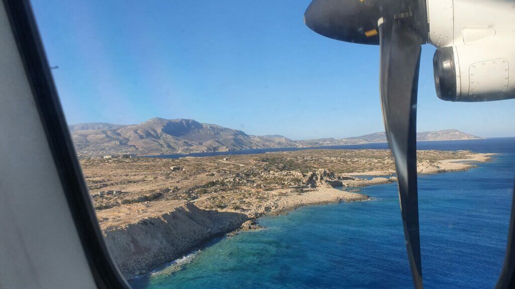 Flug nach Karpathos kurz vor der Landung